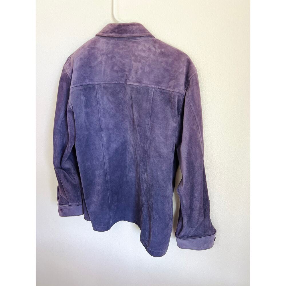 Vintage Purple Suede Button Up Jacket Golden Bear Women's Large - Picture 4 of 7